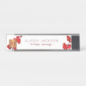 Korallenrotes Urinorchid-Kupfer mit Monogramm Schreibtischnamensplakette (Vorderseite )