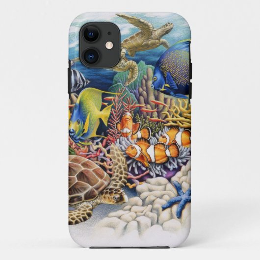 Korallenrotes Wasser mit tropischen Fischen Case-Mate iPhone Hülle (Rückseite)