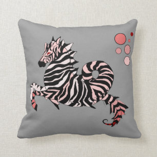 Korallenrotes Zebra-Seepferdthrow-Kissen Kissen