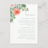 Korallensage Romantische Flora QR Code Detail Hoch Begleitkarte (Vorderseite)