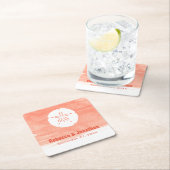 Korallensand Dollar Rechteckiger Pappuntersetzer (Vor Ort)