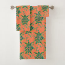 Korallenschildkröte Untermeer-Handtuch-Set