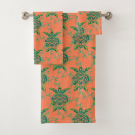 Korallenschildkröte Untermeer-Handtuch-Set Badhandtuch Set