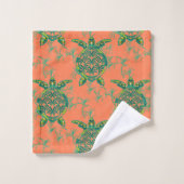 Korallenschildkröte Untermeer-Handtuch-Set Badhandtuch Set (Waschlappen)