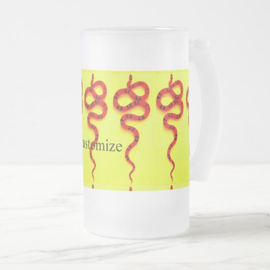 Korallenschlange Mattglas Bierglas (VorderseiteRechts)