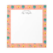 Korallenschulbedarf und Alphabet-Muster Notizblock (Vorderseite)