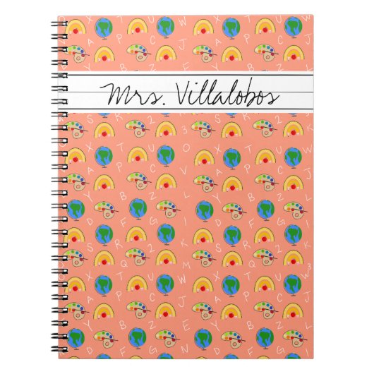 Korallenschulbedarf und das Alphabet Notizblock (Vorderseite)