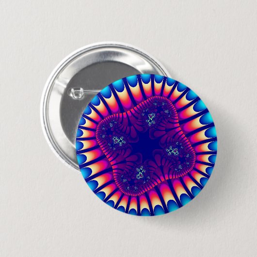 Korallensee-Blume Button (Vorne & Hinten)