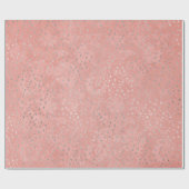 Korallensilber Peach Gray Metallic Blush Stars Con Geschenkpapier (Flach)