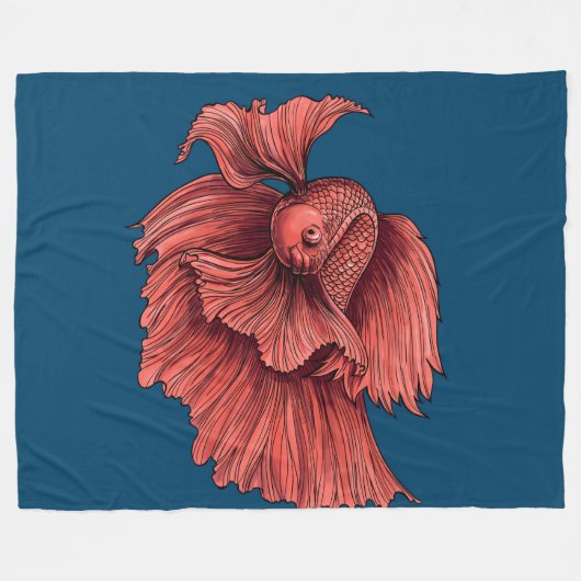 Korallensima kämpft Fisch Fleecedecke (Vorderseite (Horizontal))