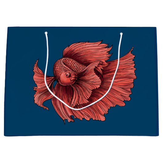 Korallensima kämpft Fisch Große Geschenktüte (Vorderseite)