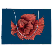 Korallensima kämpft Fisch Große Geschenktüte (Rückseite)