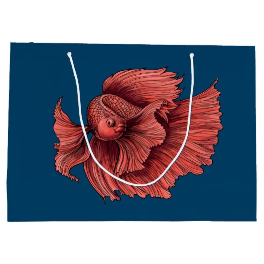 Korallensima kämpft Fisch Große Geschenktüte (Rückseite)