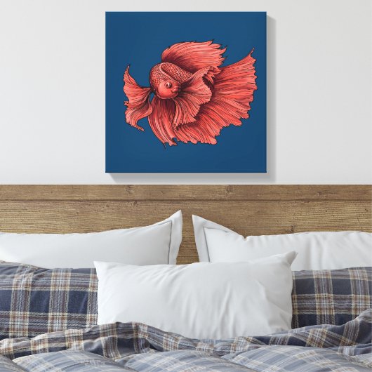 Korallensima kämpft Fisch Leinwanddruck (Insitu (Schlafzimmer))