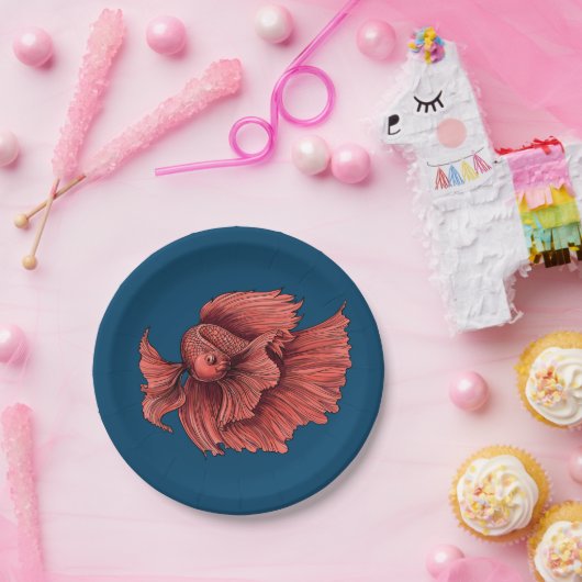 Korallensima kämpft Fisch Pappteller (Party)