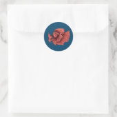 Korallensima kämpft Fisch Runder Aufkleber (Tasche)