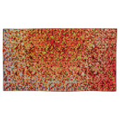 Korallensplitter und rosa in kleinen Quadraten ode Kissenbezug (Vorderseite-Links)