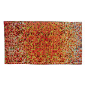 Korallensplitter und rosa in kleinen Quadraten ode Kissenbezug (Rückseite-Rechts)