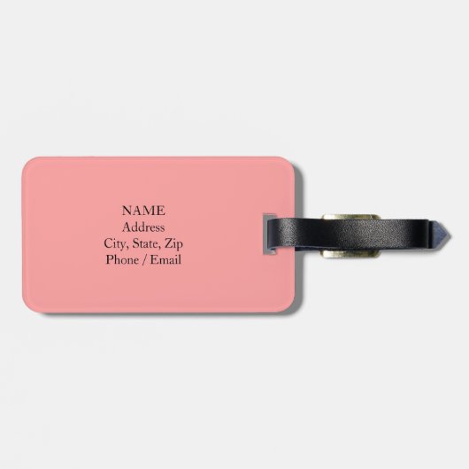 Korallenspülung Tag + Name, Monogramm Gepäckanhänger (Rückseite horizontal)