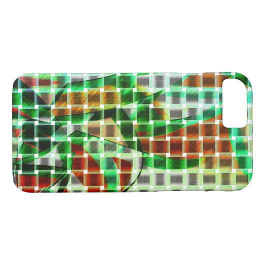 Korallenstil auf grün gebogenen Bändern, Korallend Case-Mate iPhone Hülle (Rückseite (Horizontal))