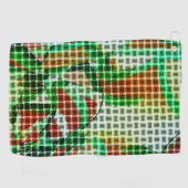 Korallenstil auf grün gebogenen Bändern, Korallend Golfhandtuch (Horizontal)