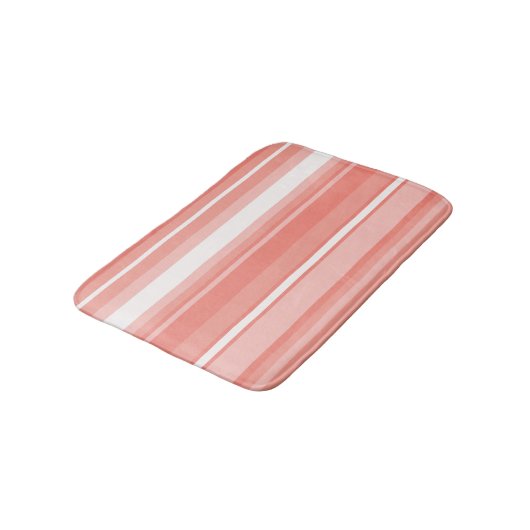 Korallenstreifen Badematte (Schrägansicht)