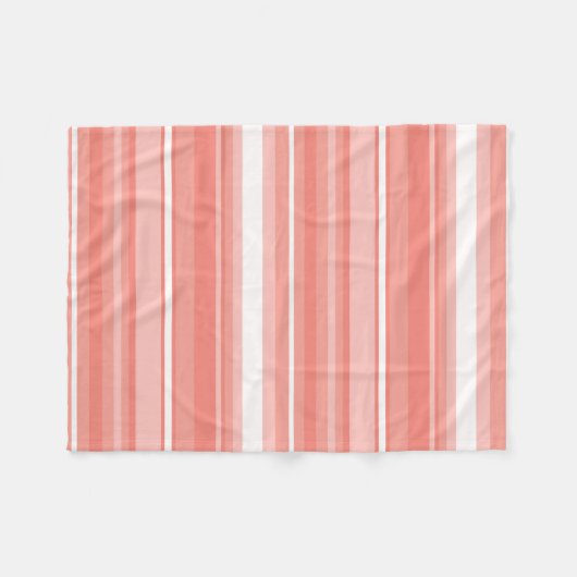 Korallenstreifen Fleecedecke (Vorderseite (Horizontal))