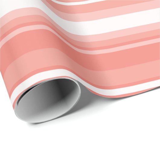 Korallenstreifen Geschenkpapier (Rolleneckpunkt)