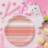 Korallenstreifen Pappteller (Party)