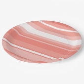 Korallenstreifen Pappteller (Schrägansicht)