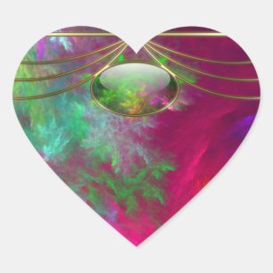 Korallentiefenaufkleber Herz-Aufkleber