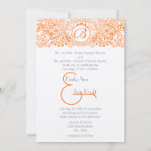 Korallenvögel Whimsical Liebesvögel Hochzeit Einla Einladung (Rückseite)