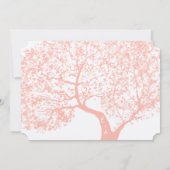 Korallenwaldtypografie-Hochzeit im Stall oder Wald Einladung (Rückseite)