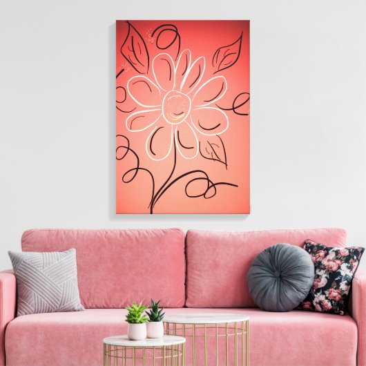 Korallenwand und weiße Wand Leinwanddruck (Insitu (Wohnzimmer))