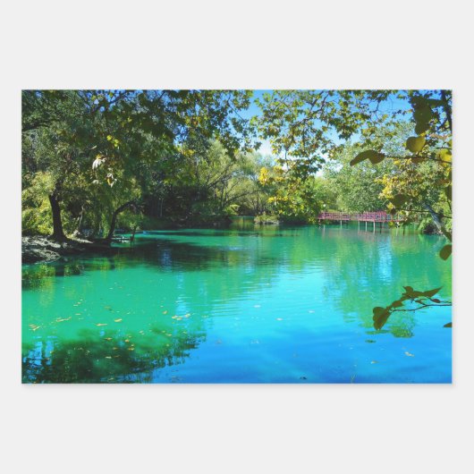 Korallenwasser des Sees Hochwertiges Triad Bundle Geschenkpapier Set (Vorderseite)