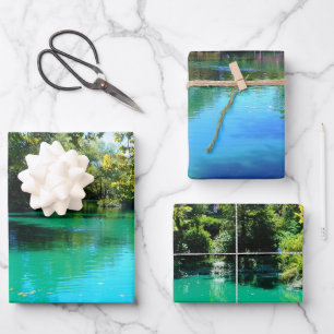 Korallenwasser des Sees Hochwertiges Triad Bundle Geschenkpapier Set