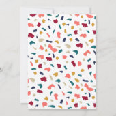 Korallenweihe mit hellen Marmormozaiken Einladung (Rückseite)