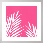 Korallenweiße Acrylpalme-Blätter Poster (Vorne)