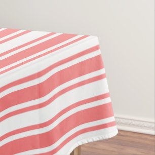 Korallenweiße Candy-Streifen Tischdecke