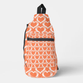 Korallenweiße Herzen Muster Crossbody Bag