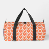 Korallenweißes Herzen-Muster Duffle Bag (Rückseite)