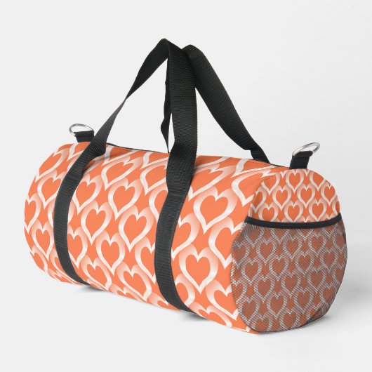 Korallenweißes Herzen-Muster Duffle Bag (Rechte Ecke)