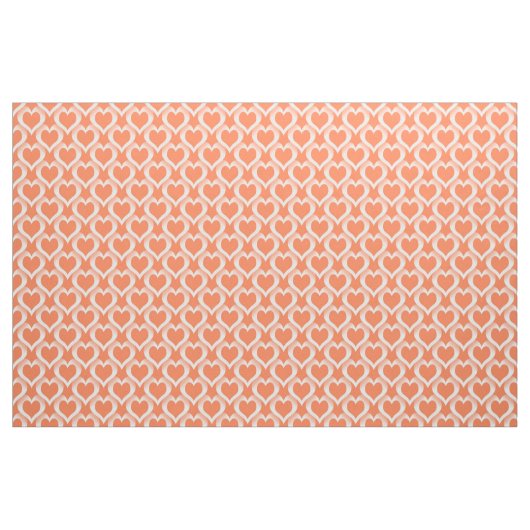 Korallenweißes Herzen-Muster Stoff (Fat Quarter (45,7 x 55,9 cm))