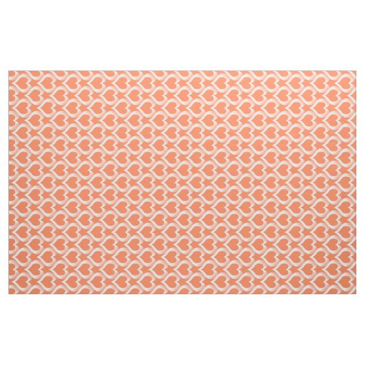 Korallenweißes Herzen-Muster Stoff (Fat Quarter (45,7 x 55,9 cm))
