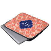Korallenweißmarokkaner #6 Navy 3 Initial Monogram Laptopschutzhülle (Vorne Knopf)