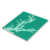 Korallenzweig - aquamarin und Meeresgrün Fliese (Seite)