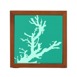 Korallenzweig - aquamarin und Meeresgrün Stifthalter