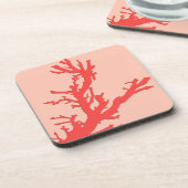 Korallenzweig - Farbtöne von Korallenorange Untersetzer (Linke Seite)