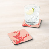 Korallenzweig - Farbtöne von Korallenorange Untersetzer (Rechte Seite)