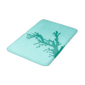 Korallenzweig - Türkis und Aqua Badematte (Schrägansicht)